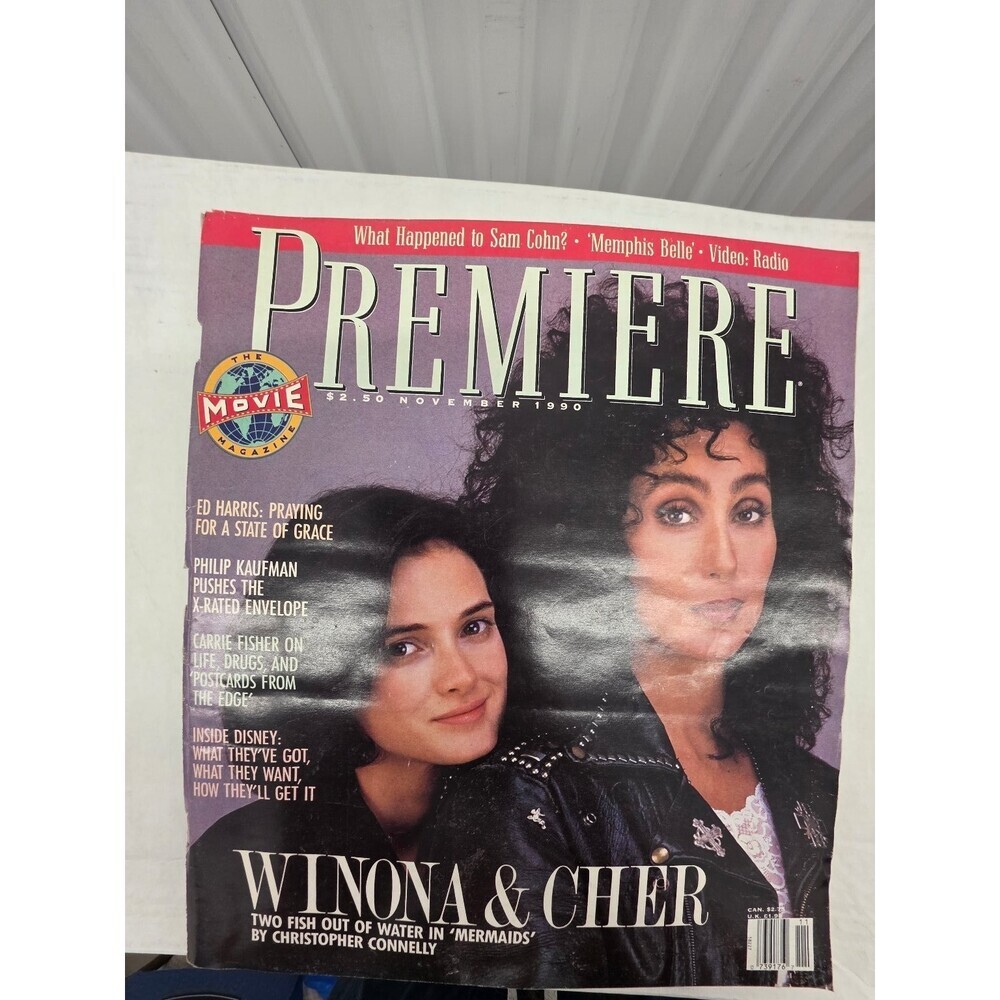 Premiere Magazine November 1990 Winona Ryder Cher Mermaids Carrie Fisher Movie